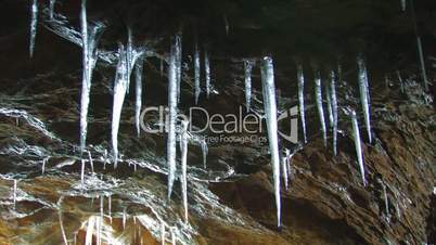 Icicles in cave.