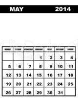 May calendar 2014