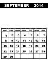 September calendar 2014