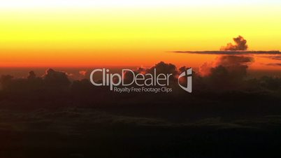 Sunset clouds, aerial footage.