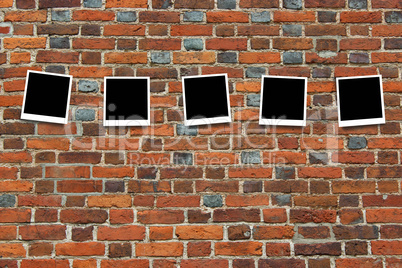 empty cards on the wall from the brick