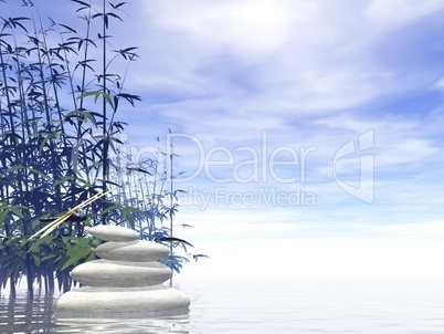 zen white stones - 3d render