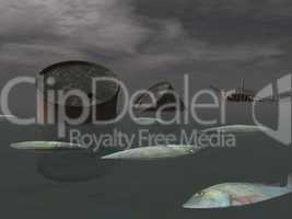 oil disaster - 3d render