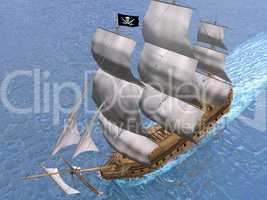 pirate ship - 3d render