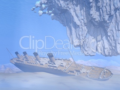titanic ship - 3d render