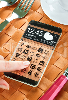 smartphone with a transparent display.