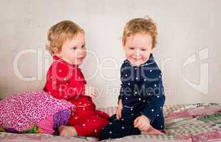 children on the bed