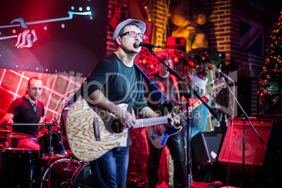 band performs on stage