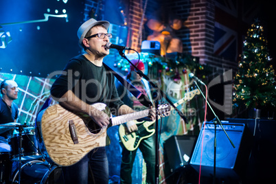 band performs on stage