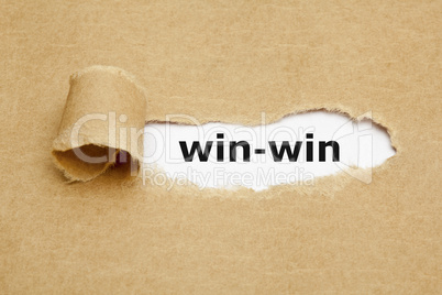 win-win concept torn paper