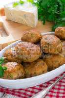 rissole with mould cheese and parsley