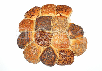 Different types of bread isolated on white