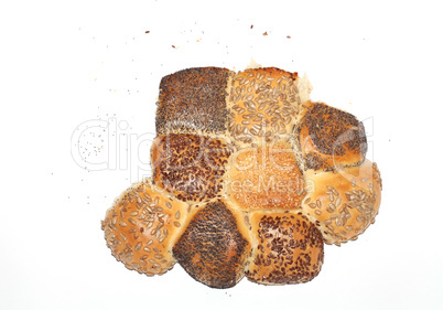 Different types of bread isolated on white