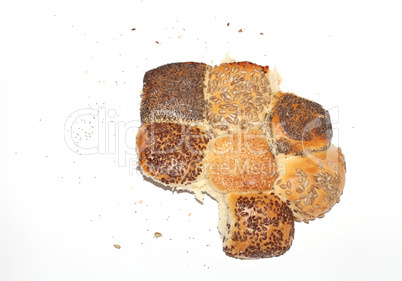 different types of bread isolated on white