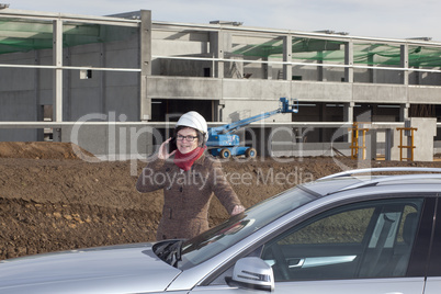 civil engineer at the construction site