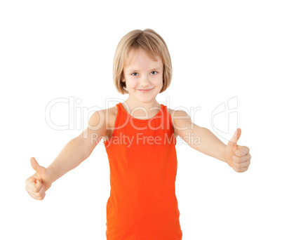 girl with thumbs up