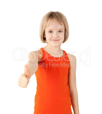 girl showing thumb up