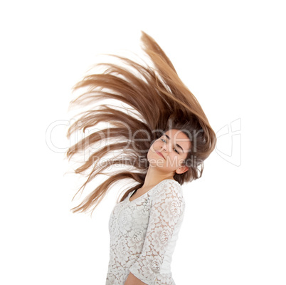 teen girl with long hair
