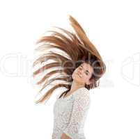 teen girl with long hair