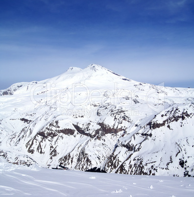 panoramic view on mount elbrus
