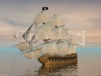 pirate ship - 3d render