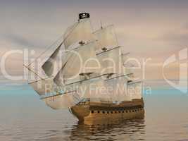 pirate ship - 3d render