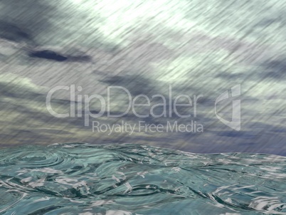 storm over ocean - 3d render