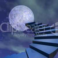 stairs to the moon - 3d render