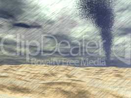 tornado at the beach - 3d render