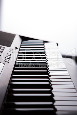 piano keys on white