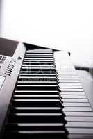 piano keys on white
