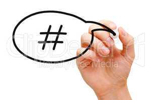 hashtag speech bubble concept