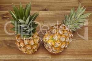 pineapple on a table of acacia wood