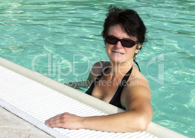 woman in swimming pool