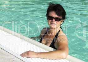 woman in swimming pool