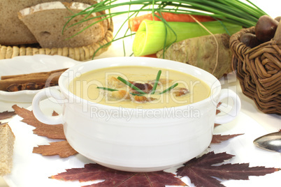 frische leckere maronensuppe