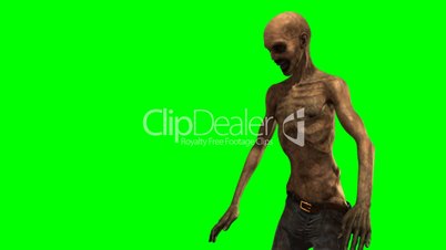 walking dead undead zombie walk - seperated on green screen