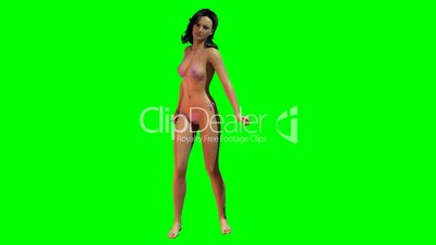 hot sexy girl dancing in bikini  -   green screen