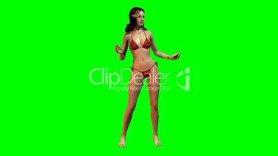 hot sexy girl dancing in bikini  -   green screen