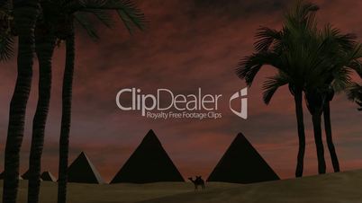Sunset over pyramids in the dessert - Video Background