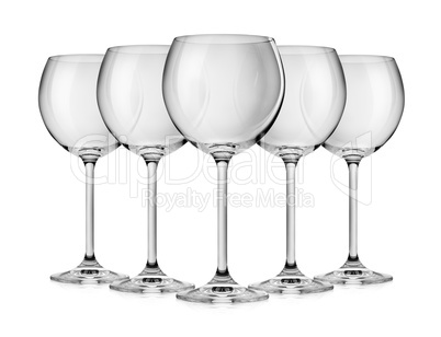 Empty wine glass isolated