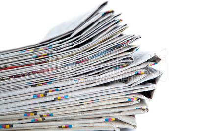 stack of newspapers close-up