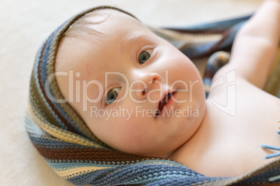 portrait of a seven month old baby boy