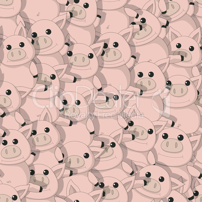 seamless pattern with funny pigs