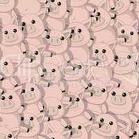 seamless pattern with funny pigs