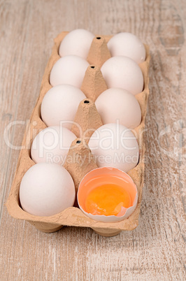 white organic eggs