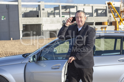 businessman working in the field