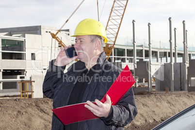 civil engineer at the construction site