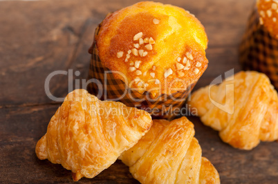 fresh baked muffin and croissant mignon