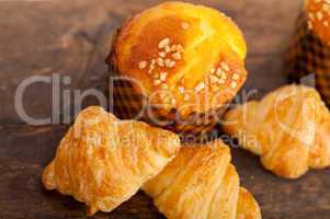 fresh baked muffin and croissant mignon